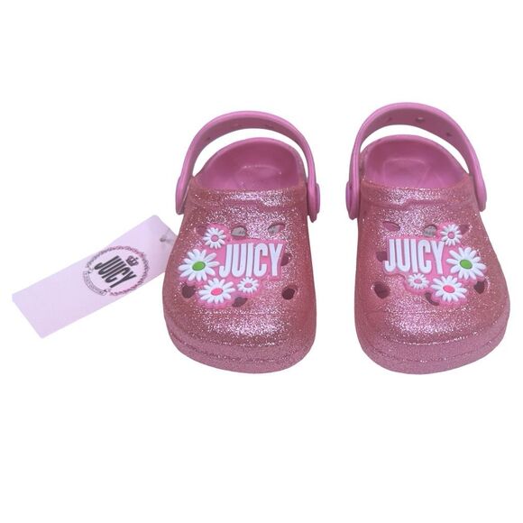 Juicy x Juicy Couture Lil Cool Pink Glitter Clogs - Size 5 Toddler - Picture 2 of 8